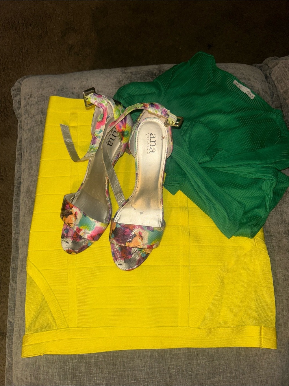 bebe yellow bondage skirt.